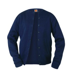 4917 - Fine-Gauge Crewneck Cardigan (Female) - Navy