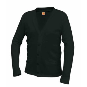 6300 - Two-Pocket Jersey V-Neck Cardigan - Spruce Green