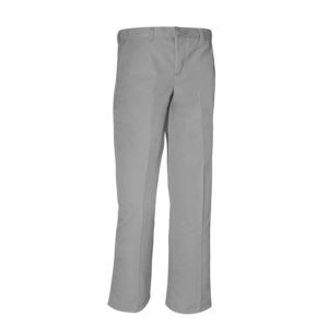7862 - Bi Blend Plain Front Pants (Boys/Husky Relaxed Fit) - Grey Heather