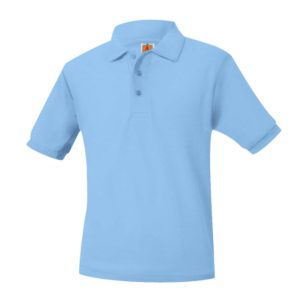 8761 - Pique Knit Short Sleeve Shirt (Unisex) - Blue