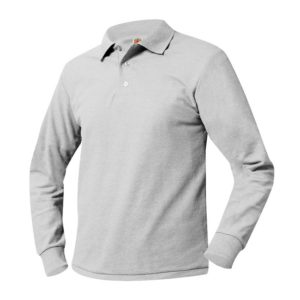 8766 - Pique Knit Long Sleeve Shirt (Unisex) - Ash Grey