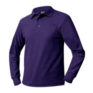 8766 - Pique Knit Long Sleeve Shirt (Unisex) - Tulane Purple