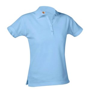 9735 - Pique Knit Short Sleeve Polo Knit Shirt (Female) - Blue