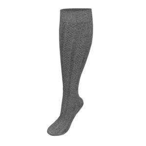 SC25 - 3-Pack Girl's Premium Cable Knee-Hi Socks - Grey Heather
