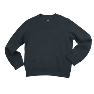 6141 - Long Sleeve Crew Neck Pull Over w/V-Insert - Black