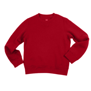 6141 - Long Sleeve Crew Neck Pull Over w/V-Insert - Red