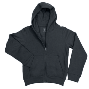 6143 - Long Sleeve Full Zip Hoodie w/Roo Pocket - Black
