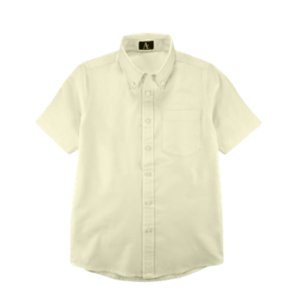 8139 - Co-Ed Short Sleeve Button Front Pin Point Oxford Shirt - Yellow