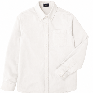 8140 - Co-Ed Long Sleeve Button Front Pin Point Oxford Shirt - White