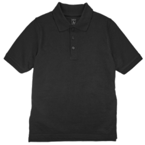 8320 - Co-Ed Short Sleeve Jersey Polo w/ Rib Cuff - Black