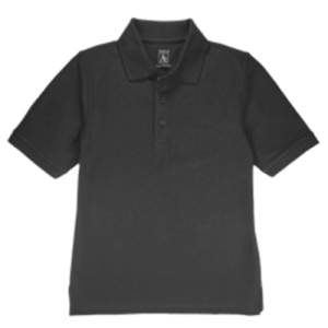 8761 - Co-Ed Short Sleeve Pique Polo w/ Rib Cuff - Black