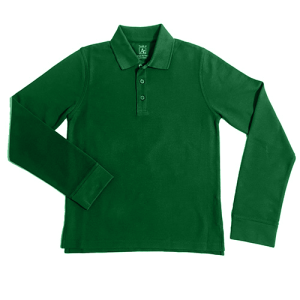 8766 - Co-Ed Long Sleeve Pique Polo w/ Rib Cuff - Dark Green
