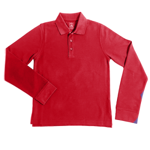 8766 - Co-Ed Long Sleeve Pique Polo w/ Rib Cuff - Red