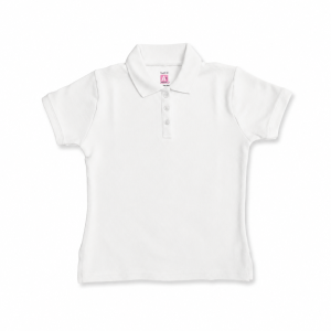 9735 - Fem Fit Short Sleeve Pique Polo w/ rib cuff - White