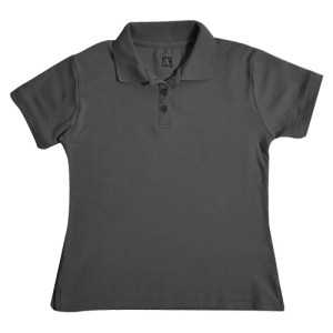 9737 - Fem Fit Interlock Polo w/Rib Trim Cuff - Black