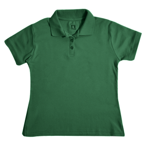 9737 - Fem Fit Interlock Polo w/Rib Trim Cuff - Dark Green