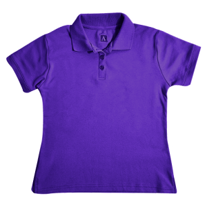 9737 - Fem Fit Interlock Polo w/Rib Trim Cuff - Tulane Purple