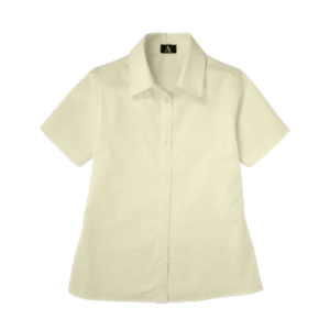9746 - Fem Fit Short Sleeve Button Front Pin Point Oxford Shirt - Yellow