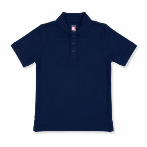 9735 - Fem Fit Short Sleeve Pique Polo w/ rib cuff - Navy
