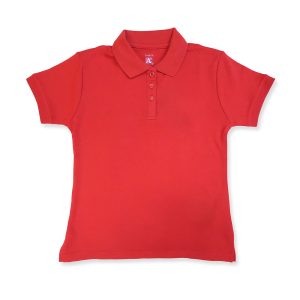 9737 - Fem Fit Interlock Polo w/Rib Trim Cuff - Red